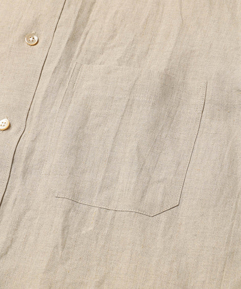 MR.OLIVE / FRENCH LINEN CLOTH / BAND COLLAR L/S SHIRT ミスターオリーブ/フレンチリネンクロス/バンドカラー ロングスリーブシャツ